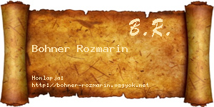 Bohner Rozmarin névjegykártya